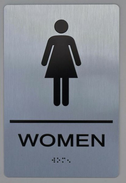 WOMEN Restroom Sign  Braille sign -Tactile Signs  The sensation line   Braille sign