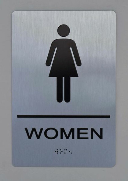 WOMEN Restroom Sign ADA Sign -Tactile Signs  The sensation line  Ada sign