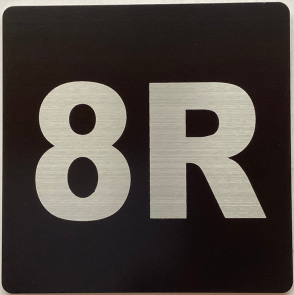 Apartment number 8R sign