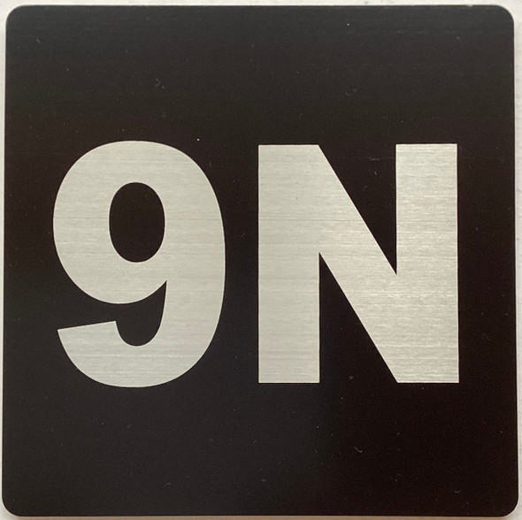 Apartment number 9N sign