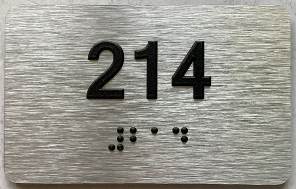 apartment number 214 sign