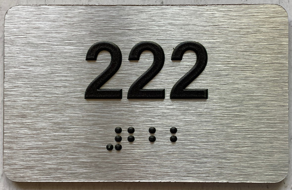 apartment number 222 sign