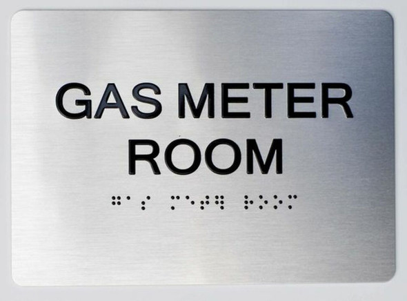 GAS METER ROOM  Braille sign -Tactile Signs  The sensation line  Braille sign