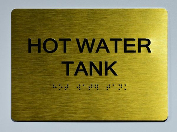 HOT WATER TANK Sign -Tactile Signs Tactile Signs    Braille sign