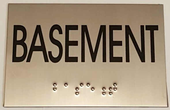 BASEMENT Sign -Tactile Signs  STAINLESS STEEL  Braille sign