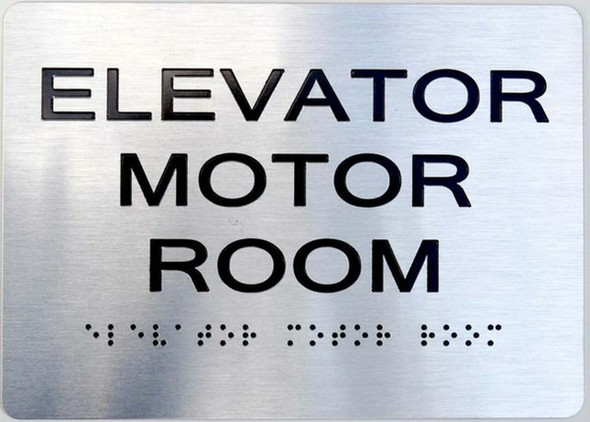SIGNS ELEVATOR MOTOR ROOM SIGN ADA SILVER