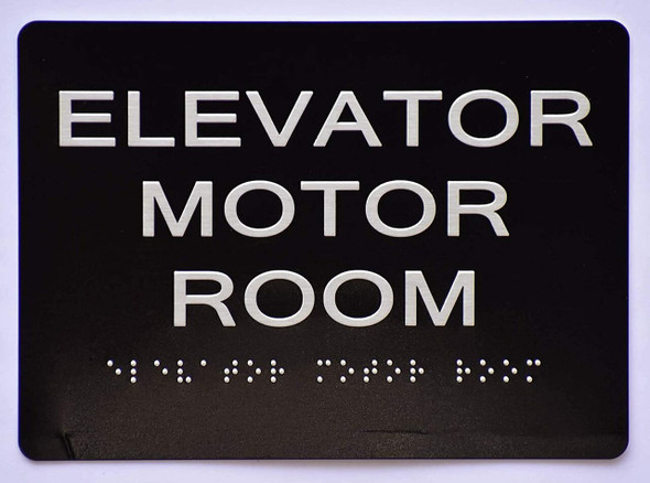ELEVATOR MOTOR ROOM SIGN   Braille sign