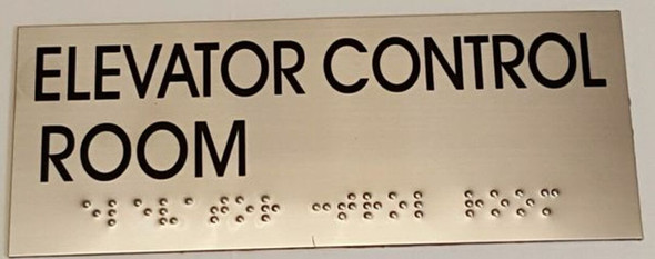 ELEVATOR CONTROL ROOM Sign -Tactile Signs   Braille sign