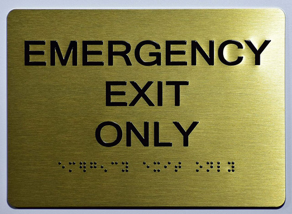 Emergency EXIT ONLY Sign -Tactile Signs Tactile Signs  Ada sign