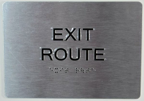 EXIT ROUTE Sign -Tactile Signs Tactile Signs  BRAILLE  Ada sign