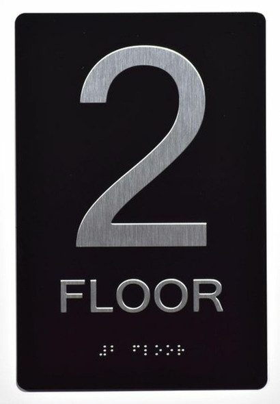 2ND FLOOR SIGN ADA -Tactile Signs    Braille sign