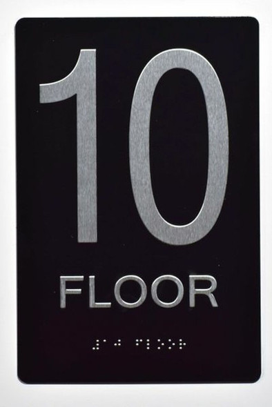 10th FLOOR SIGN ADA -Tactile Signs    Braille sign