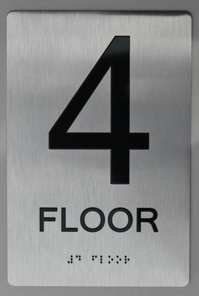 4th FLOOR  Braille sign -Tactile Signs  The sensation line ADA   Braille sign