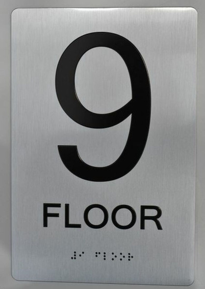 9th FLOOR  Braille sign -Tactile Signs  The sensation line   Braille sign