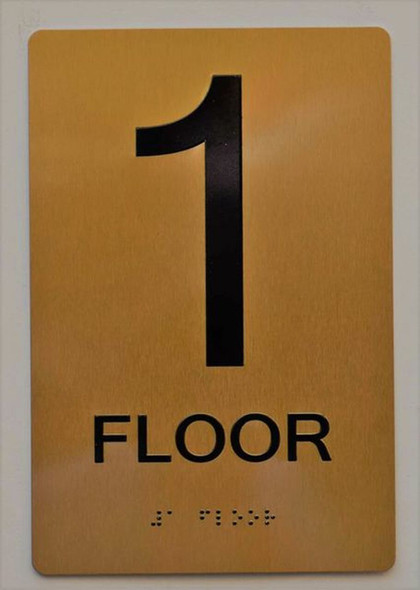 1ST FLOOR SIGN   ADA Tactile Signs    Braille sign