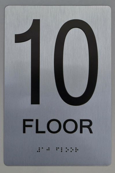 10th FLOOR  Braille sign -Tactile Signs  The sensation line   Braille sign