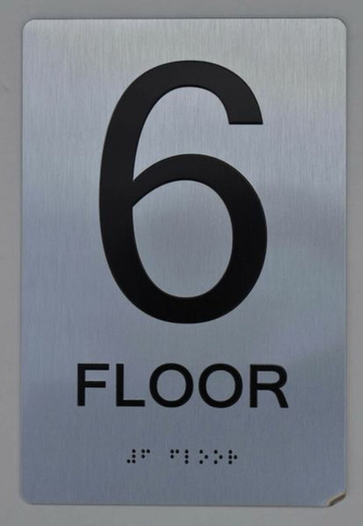 6th FLOOR  Braille sign -Tactile Signs  The sensation line   Braille sign