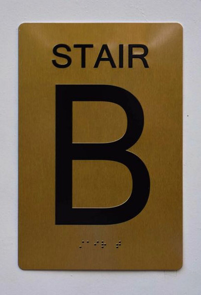 STAIR B SIGN ADA Tactile Signs    Braille sign