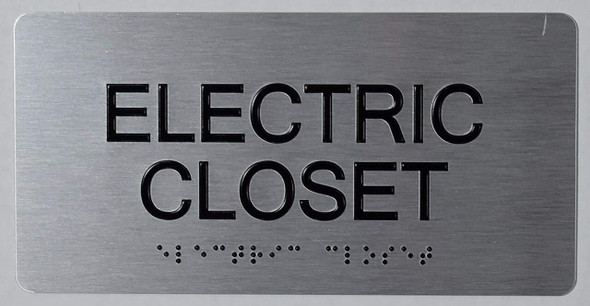 Electric Closet -Tactile Touch Braille Sign - The Sensation line -Tactile Signs Ada sign