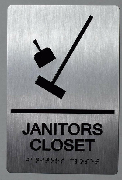 Janitors Closet Sign -Tactile Signs -The Sensation line Ada sign