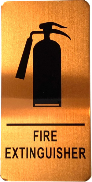 Sign FIRE EXTINGUISHER  (Gold color, aluminium)- The Gold Mountain Line