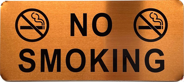 Sign NO SMOKING  (Gold color, aluminium)- The Gold Mountain Line