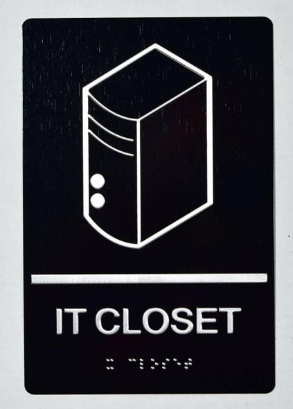 IT Closet Sign -Tactile Signs-The Sensation line Ada sign
