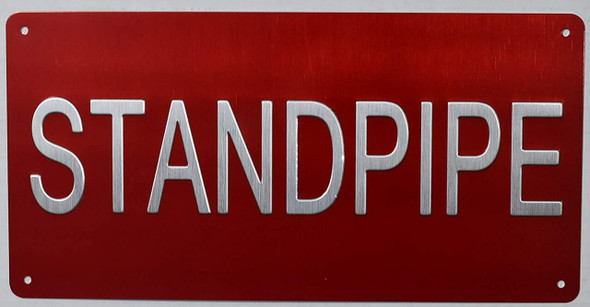 Standpipe Sign -Tactile Signs  standpipe raised letter sign -The Sensation line Ada sign