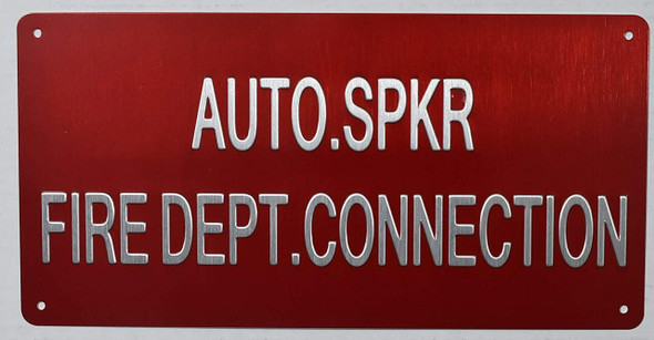 Automatic Sprinkler FIRE Department Connection Sign -The Sensation line -Tactile Signs Ada sign