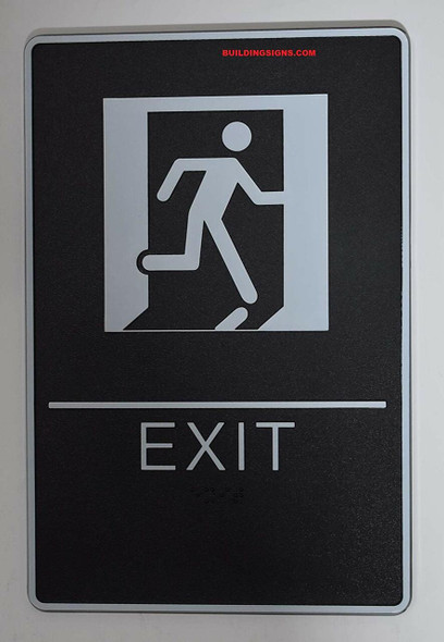 ADA EXIT Sign with Tactile Graphic - Tactile Signs  The Standard ADA line Ada sign