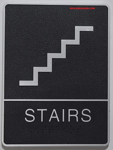 ADA Braille Stair Sign -Tactile Signs  The Leather Sheffield ADA line Ada sign