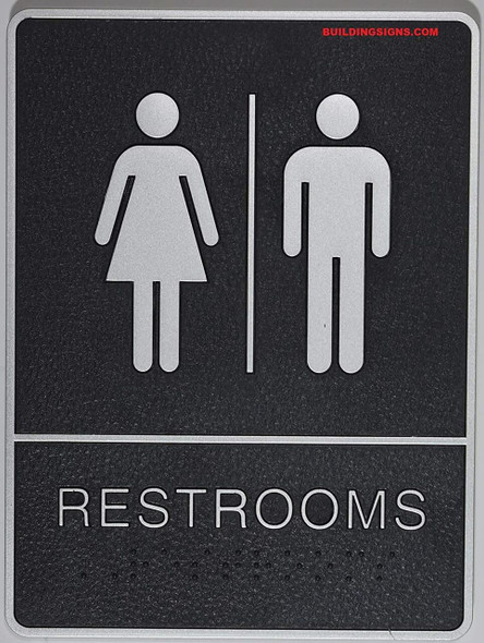 ADA Restroom Sign with Tactile Graphic -Tactile Signs  The Leather Sheffield line Ada sign