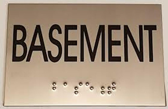 BASEMENT Sign -Tactile Signs  BRAILLE-( Heavy Duty-Commercial Use ) Ada sign