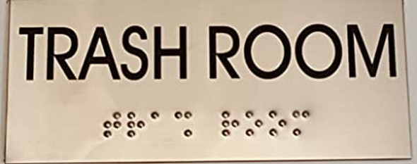 TRASH ROOM Sign -Tactile Signs Tactile Signs  BRAILLE-( Heavy Duty-Commercial Use ) Ada sign