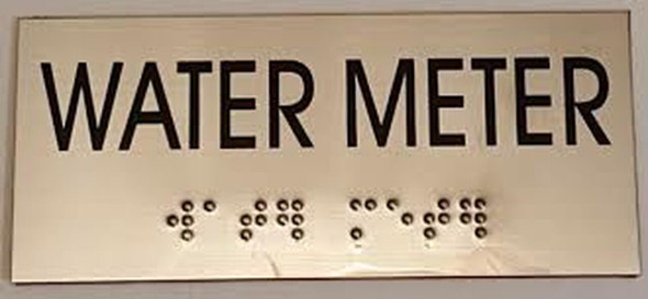 WATER METER Sign -Tactile Signs  BRAILLE-( Heavy Duty-Commercial Use ) Ada sign