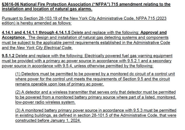 What type of  Natural Gas Detectors shell i install per LL157 (word Doc file)