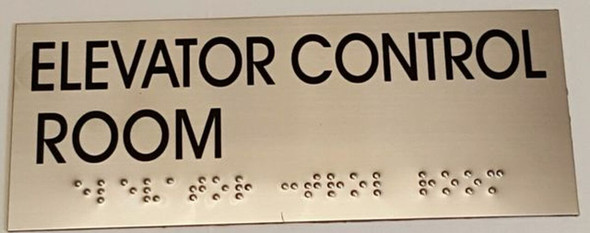 ELEVATOR CONTROL ROOM Sign -Tactile Signs BRAILLE-( Heavy Duty-Commercial Use ) Ada sign