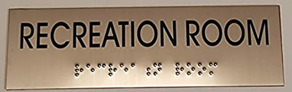 RECREATION ROOM - BRAILLE-Tactile Signs (Heavy Duty-Commercial Use ) Ada sign