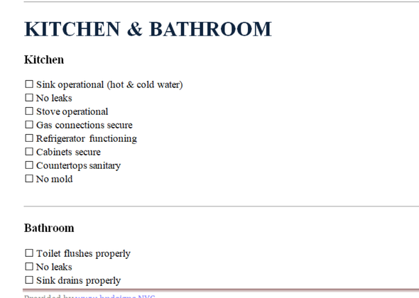 NYC Vacant Apartment Pre-Move-In Compliance Checklist for Landlords (pdf)