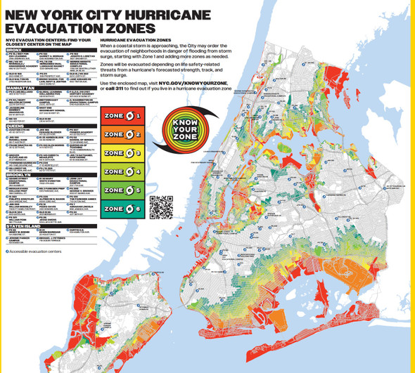 NYC Hurricane Evacuation Zone Map and Understanding Hurricane Hazards   (pdf file)