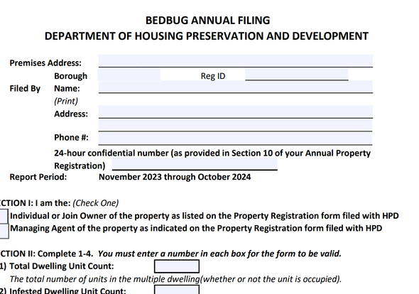 Bedbug Annual Report Form (pdf file v10/2023)