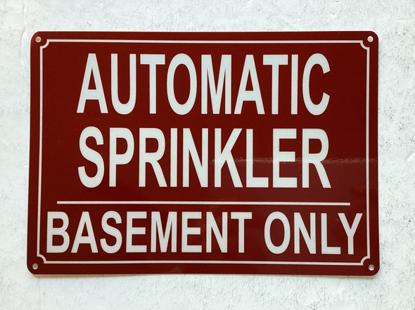 NYC AUTOMATIC SPRINKLER IN BASEMENT ONLY SIGN