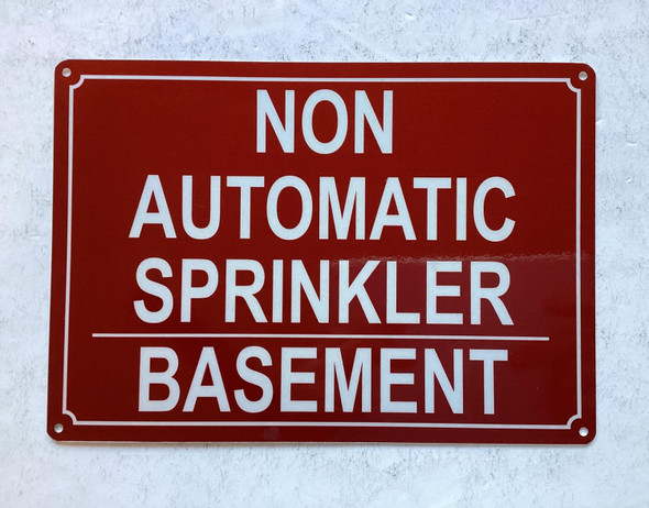 NYC NON AUTOMATIC SPRINKLER BASEMENT SIGN