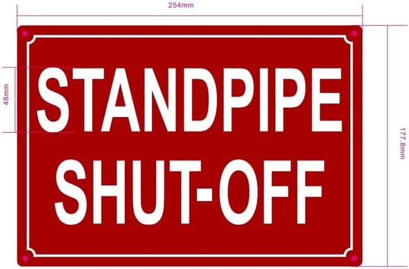 NYC STANDPIPE SHUT OFF SIGN