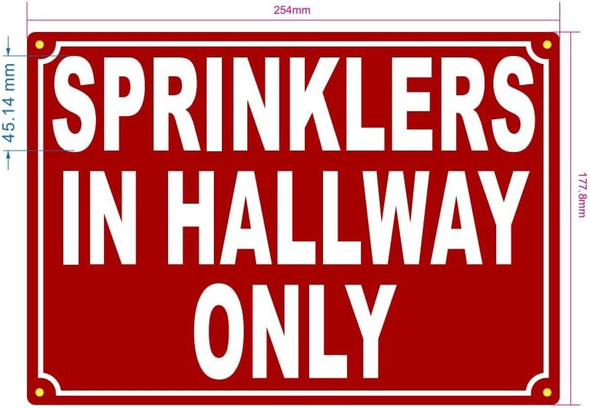 NYC SPRINKLERS IN HALLWAY ONLY SIGN