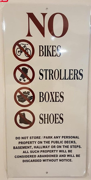 NYC NO STORAGE IN HALLWAY SIGN