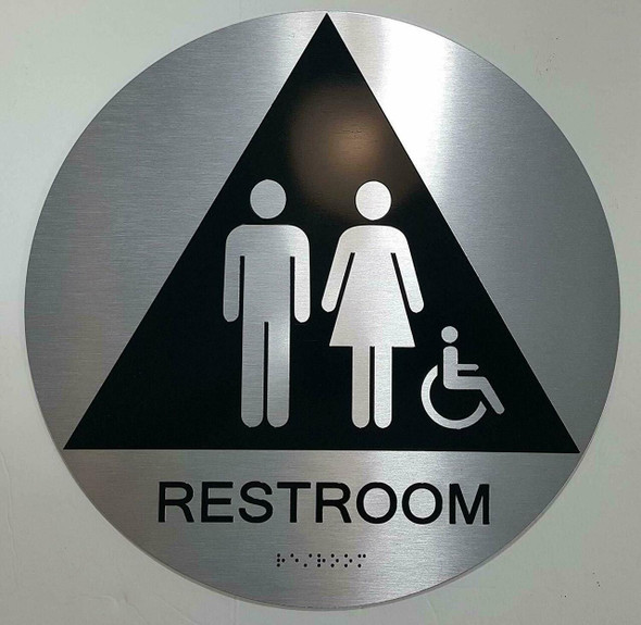 CA ADA Unisex Restroom ACCESSIBLE Sign -Tactile Signs  The Sensation line Ada sign