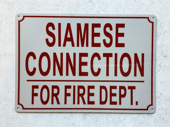 NYC SIAMESE CONNECTION FOR FIRE DEPARTMENT SIGN
