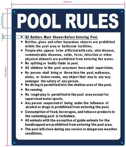 NYC POOLS RULES SIGN