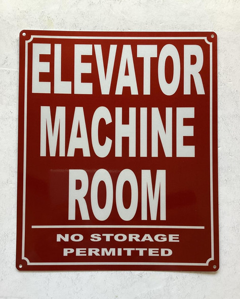 NYC ELEVATOR MACHINE ROOM SIGN
